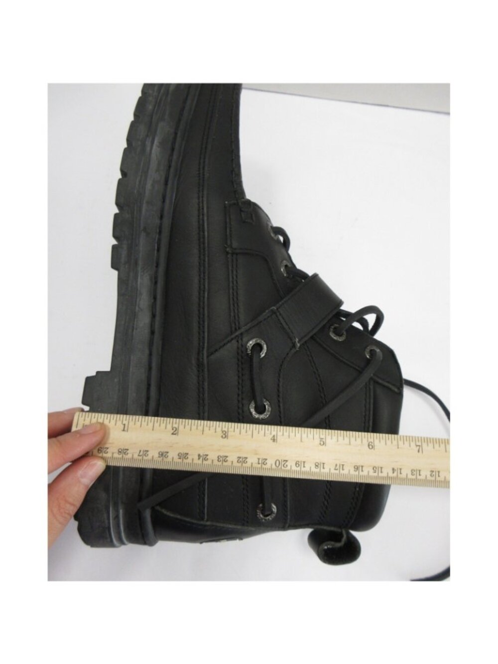 VTG Polo Ralph Lauren Sport Boots 11.5 D Leather Ranger Buckle Moc Toe - Picture 11 of 12